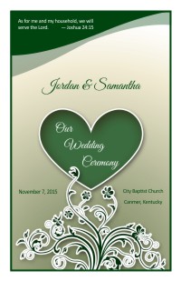 Wedding Program Cover Template 9D - Version 3
